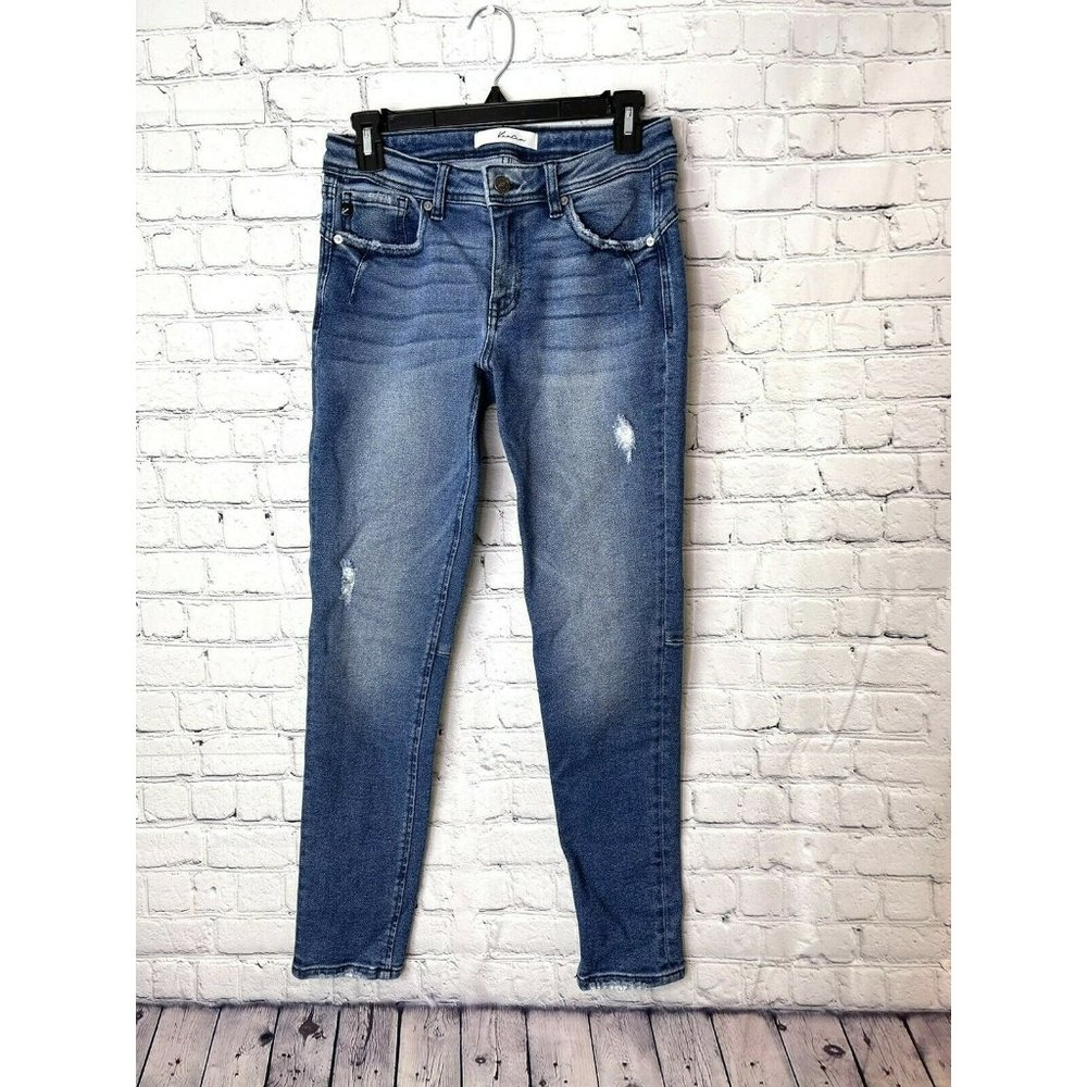 kancan skinny jeans distressed size 26 dark wash